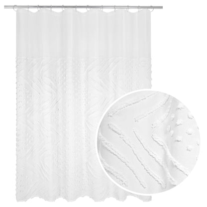 Dotted Chevron Embellished Shower Curtain - Allure Home Creation