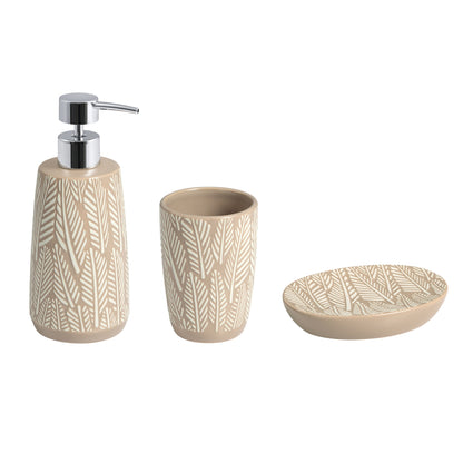 Embossed Leaf 3-Piece Bathroom Accessory Set