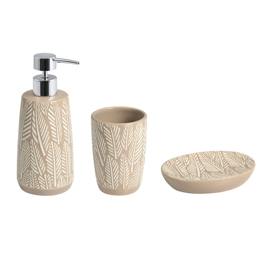 Embossed Leaf 3-Piece Bathroom Accessory Set