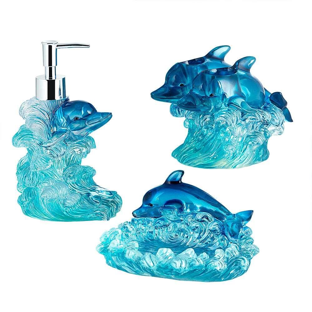 Jump for Joy Dolphin 3-Piece Bathroom Accessory Set - Allure Home Creation