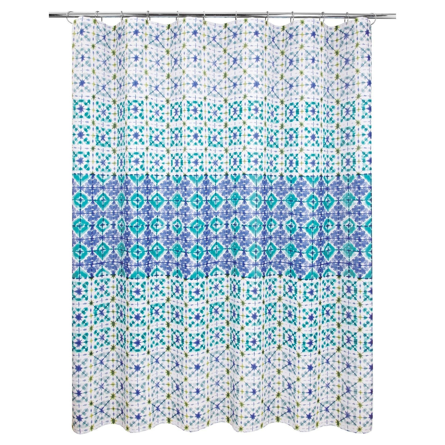 Tie Dye Blue Medallion Shower Curtain - Allure Home Creation