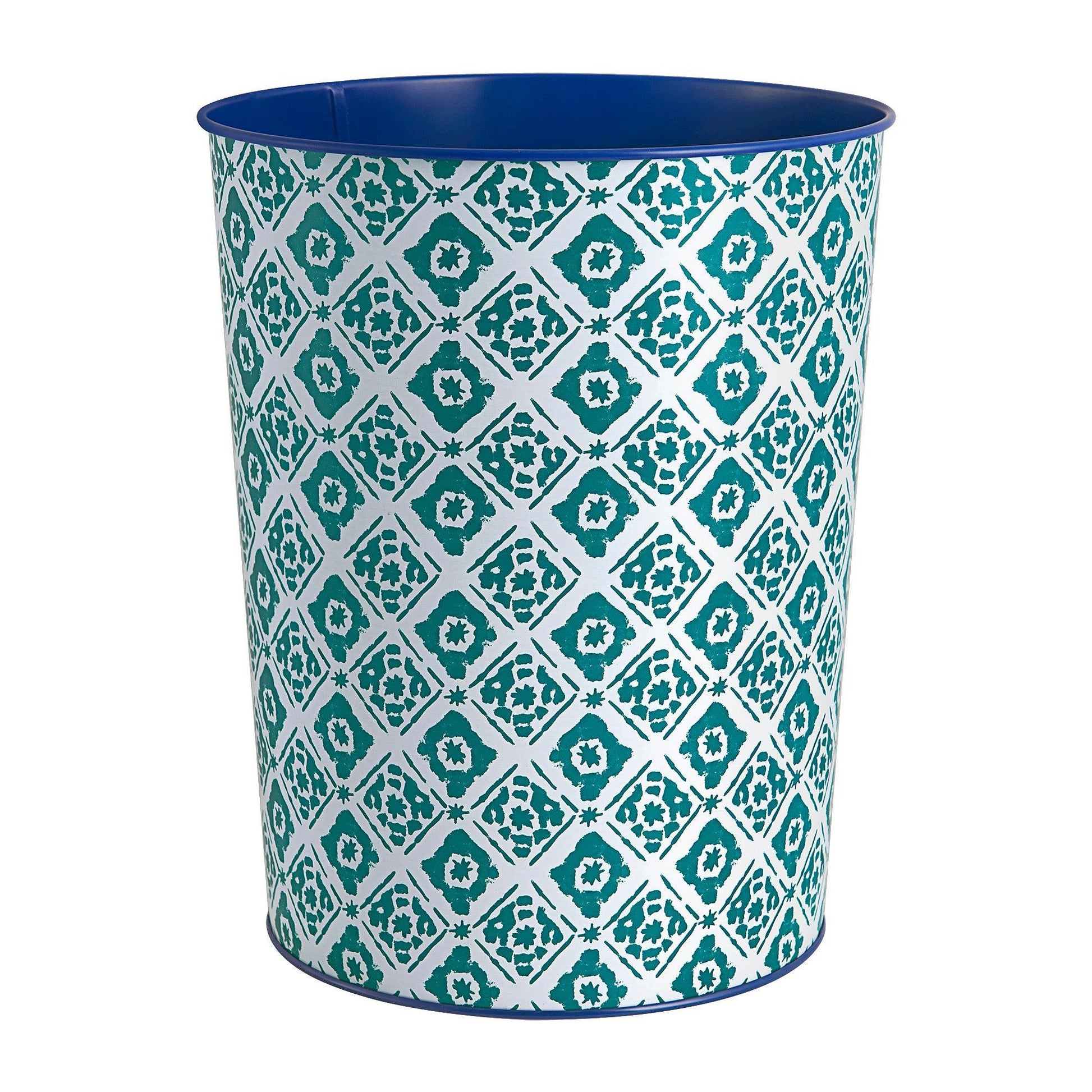 Tie Dye Blue Medallion Wastebasket - Allure Home Creation