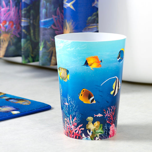 Under The Sea Fish Wastebasket Compact Size 1.71 gallons - Allure Home Creation