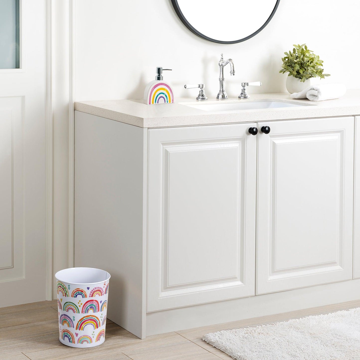 Rainbow Hearts Wastebasket - Allure Home Creation