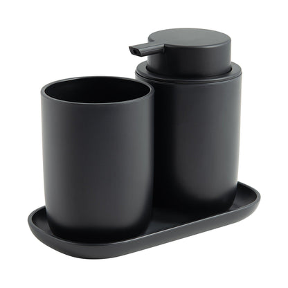 Aiello 3-Piece Solid Plastic Bathroom Accessory Set - Allure Home Creation