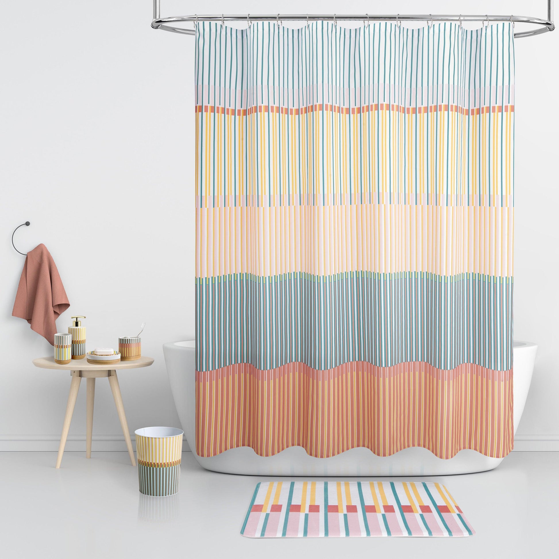 Market Stripe Shower Curtain - Allure Home Creation