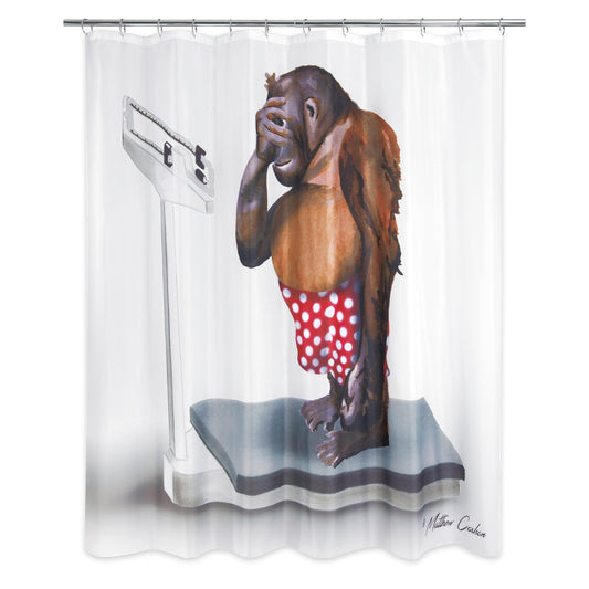 Weight Watcher Monkey Shower Curtain - Allure Home Creation